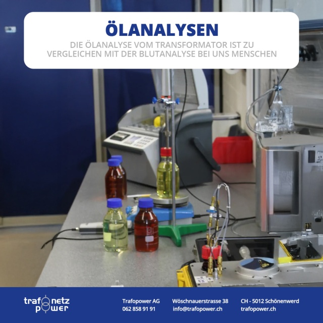Die Ölanalyse: Der «Bluttest» für Ihren Transformator&nbsp;Wussten Sie, dass man den Zustand eines Transformators fast wie die Gesundheit eines Menschen bestimmen kann? Die Ölanalyse ist das wichtigste Diagnose-Instrument, um Aussagen über die Lebenserwartung, den elektrischen Zustand und die zukünftige Entwicklung Ihrer Anlage zu treffen.